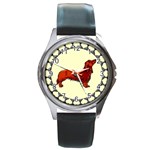 Dachshund Round Metal Watch