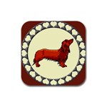 Dachshund Rubber Square Coaster (4 pack)