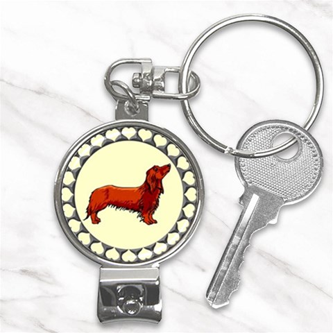 Dachshund Nail Clippers Key Chain from ArtsNow.com Front