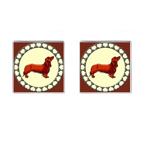 Dachshund Cufflinks (Square) from ArtsNow.com Front(Pair)