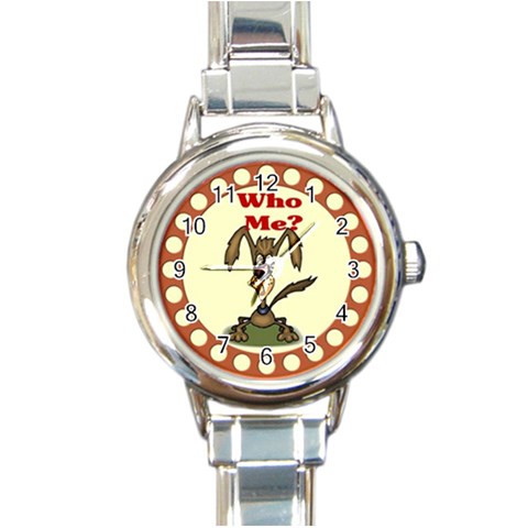Who me? Round Italian Charm Watch from ArtsNow.com Front