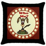 Who me? Throw Pillow Case (Black)