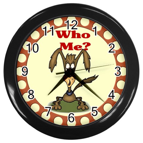 Who me? Wall Clock (Black) from ArtsNow.com Front