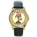 Who me? Round Gold Metal Watch