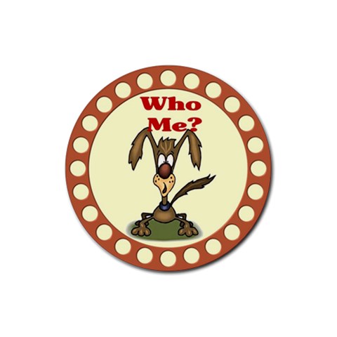 Who me? Rubber Round Coaster (4 pack) from ArtsNow.com Front