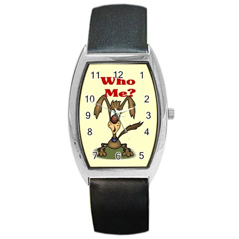 Who me? Barrel Style Metal Watch from ArtsNow.com Front