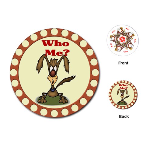 Who me? Playing Cards (Round) from ArtsNow.com Front