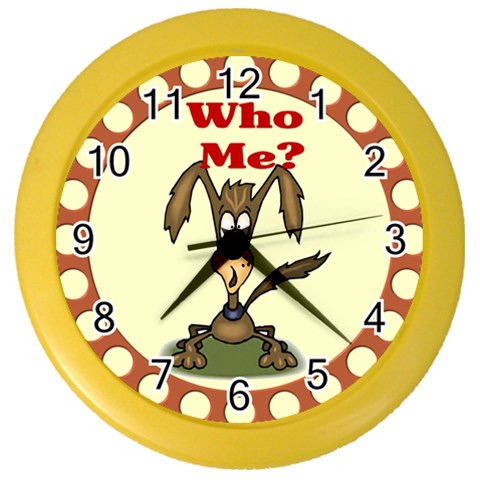 Who me? Color Wall Clock from ArtsNow.com Front