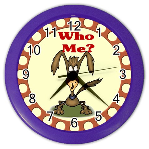 Who me? Color Wall Clock from ArtsNow.com Front