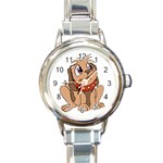 Innocent puppy Round Italian Charm Watch