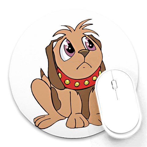 Innocent puppy Round Mousepad from ArtsNow.com Front