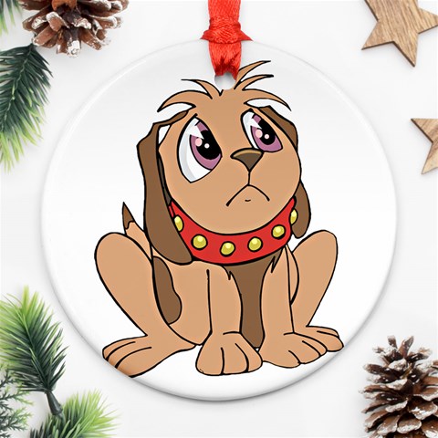 Innocent puppy Ornament (Round) from ArtsNow.com Front
