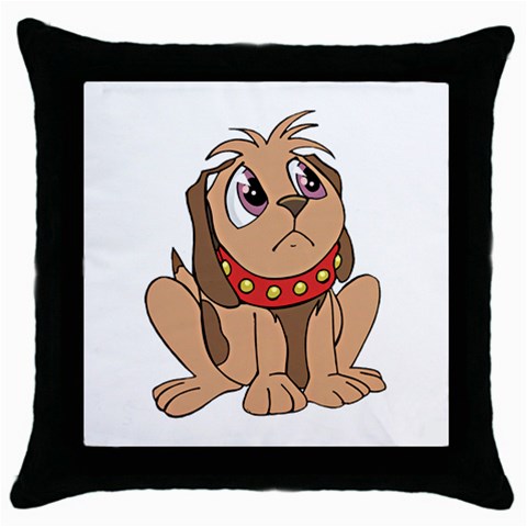 Innocent puppy Throw Pillow Case (Black) from ArtsNow.com Front