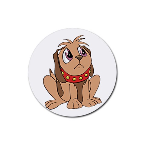 Innocent puppy Rubber Round Coaster (4 pack) from ArtsNow.com Front