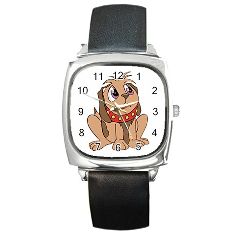Innocent puppy Square Metal Watch from ArtsNow.com Front