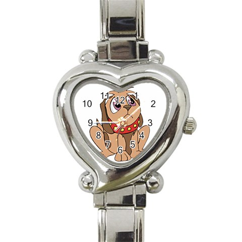 Innocent puppy Heart Italian Charm Watch from ArtsNow.com Front