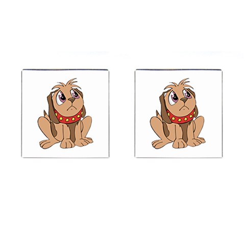Innocent puppy Cufflinks (Square) from ArtsNow.com Front(Pair)