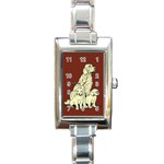 Golden retriever Rectangular Italian Charm Watch