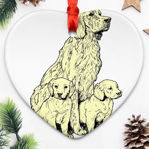 Golden retriever Ornament (Heart) from ArtsNow.com Front