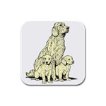 Golden retriever Rubber Square Coaster (4 pack)