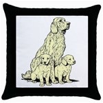 Golden retriever Throw Pillow Case (Black)