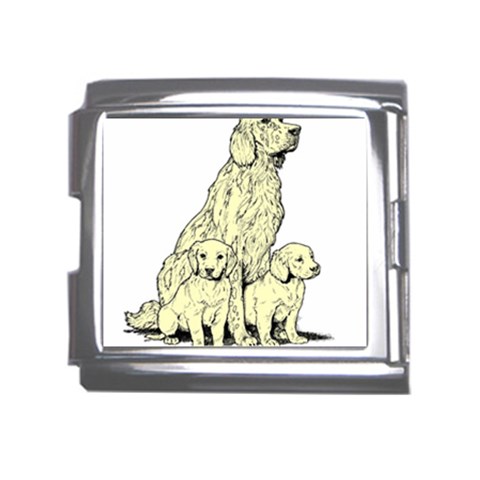 Golden retriever Mega Link Italian Charm (18mm) from ArtsNow.com Front