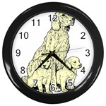 Golden retriever Wall Clock (Black)