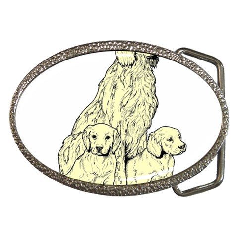 Golden retriever Belt Buckle from ArtsNow.com Front
