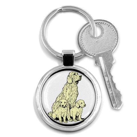 Golden retriever Key Chain (Round) from ArtsNow.com Front