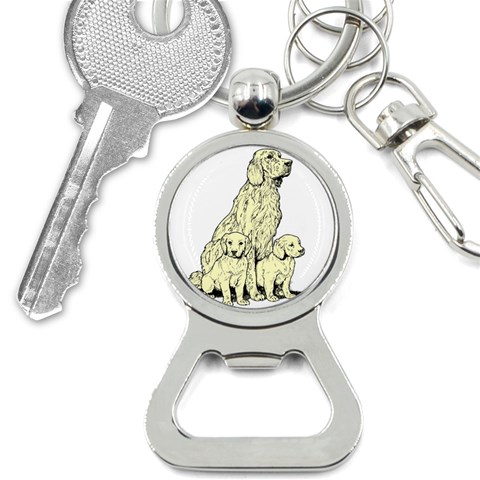 Golden retriever Bottle Opener Key Chain from ArtsNow.com Front