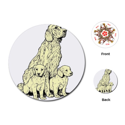 Golden retriever Playing Cards (Round) from ArtsNow.com Front