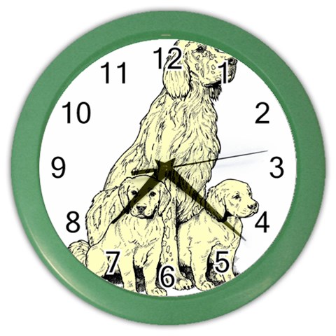 Golden retriever Color Wall Clock from ArtsNow.com Front