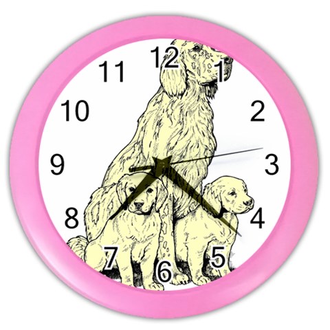 Golden retriever Color Wall Clock from ArtsNow.com Front