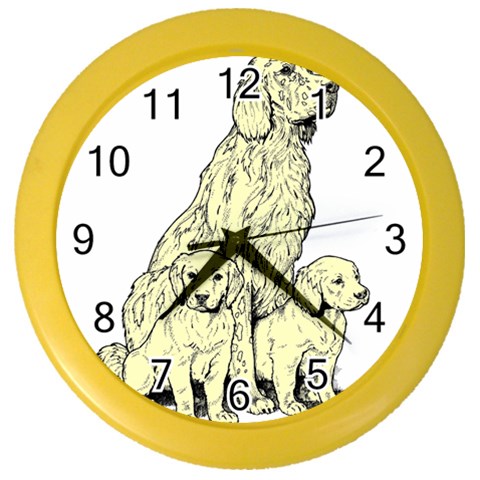 Golden retriever Color Wall Clock from ArtsNow.com Front