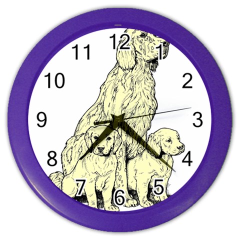 Golden retriever Color Wall Clock from ArtsNow.com Front