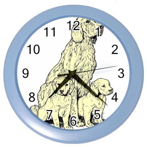 Golden retriever Color Wall Clock from ArtsNow.com Front