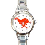 Greyhound Round Italian Charm Watch