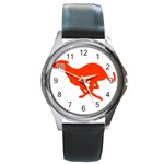 Greyhound Round Metal Watch