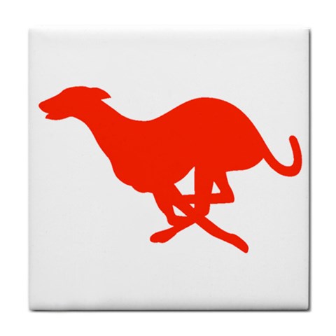 Greyhound Tile Coaster from ArtsNow.com Front