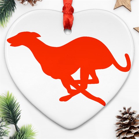 Greyhound Ornament (Heart) from ArtsNow.com Front