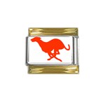 Greyhound Gold Trim Italian Charm (9mm)