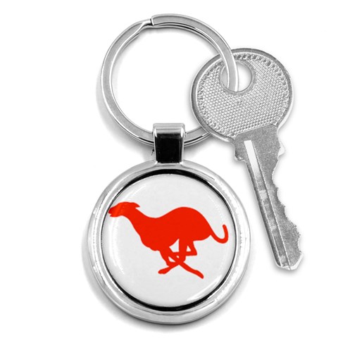 Greyhound Key Chain (Round) from ArtsNow.com Front