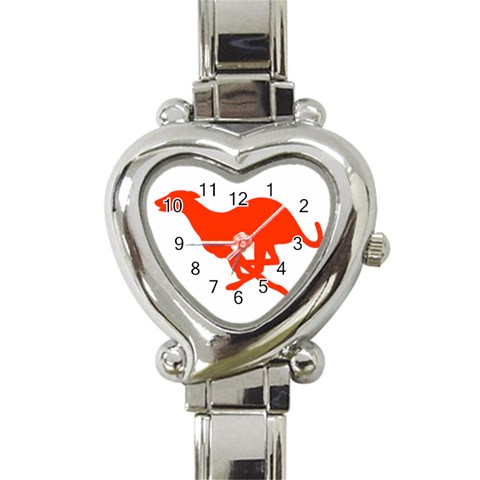 Greyhound Heart Italian Charm Watch from ArtsNow.com Front