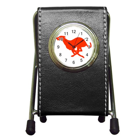 Greyhound Pen Holder Desk Clock from ArtsNow.com Front