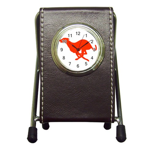 Greyhound Pen Holder Desk Clock from ArtsNow.com Front