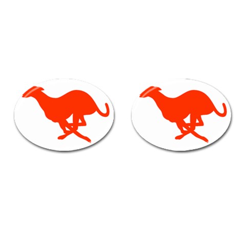 Greyhound Cufflinks (Oval) from ArtsNow.com Front(Pair)