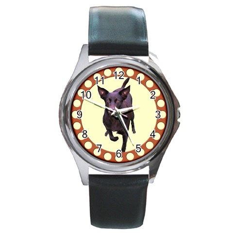 Kelpie 1 Round Metal Watch from ArtsNow.com Front