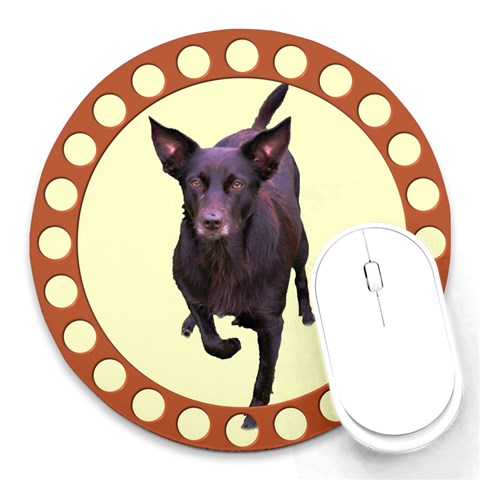 Kelpie 1 Round Mousepad from ArtsNow.com Front