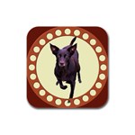 Kelpie 1 Rubber Square Coaster (4 pack)