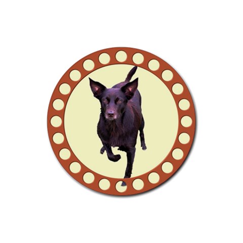 Kelpie 1 Rubber Round Coaster (4 pack) from ArtsNow.com Front